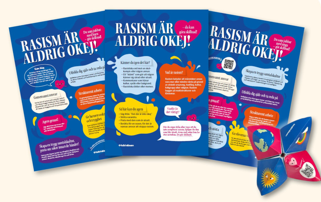 De tre nya antirasismaffischerna samt loppan